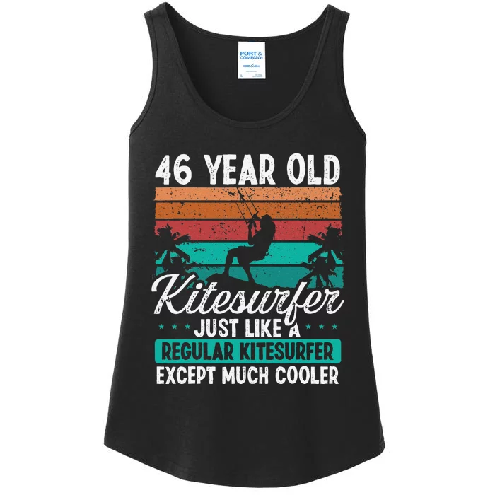 46 Birthday Kiteboarding Vintage 46 Years Old Kitesurfing Ladies Essential Tank