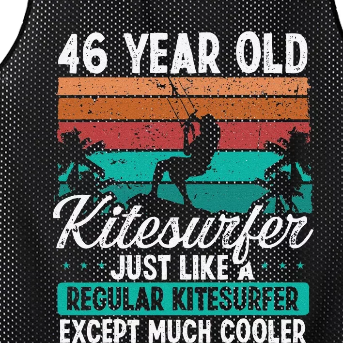 46 Birthday Kiteboarding Vintage 46 Years Old Kitesurfing Mesh Reversible Basketball Jersey Tank