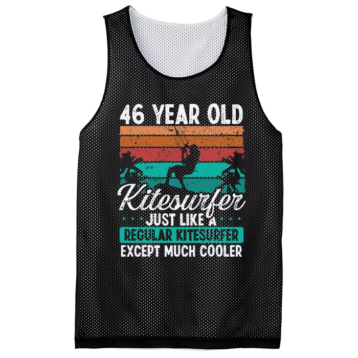 46 Birthday Kiteboarding Vintage 46 Years Old Kitesurfing Mesh Reversible Basketball Jersey Tank