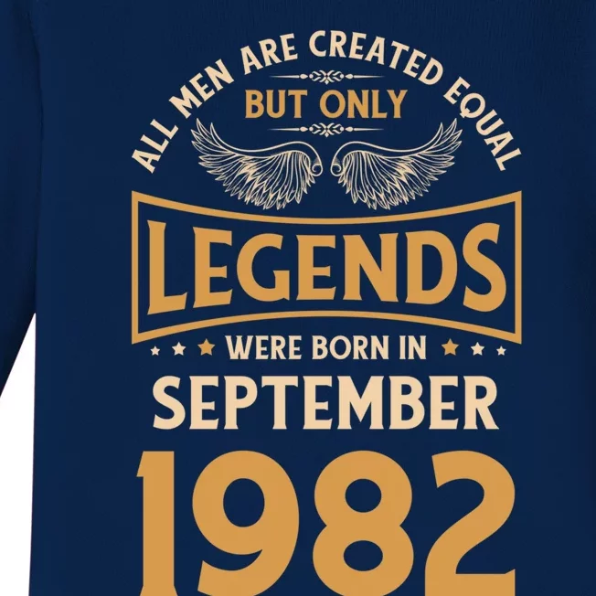 40 Birthday Legends Were Born In September 1982 Meaningful Gift Baby Long Sleeve Bodysuit