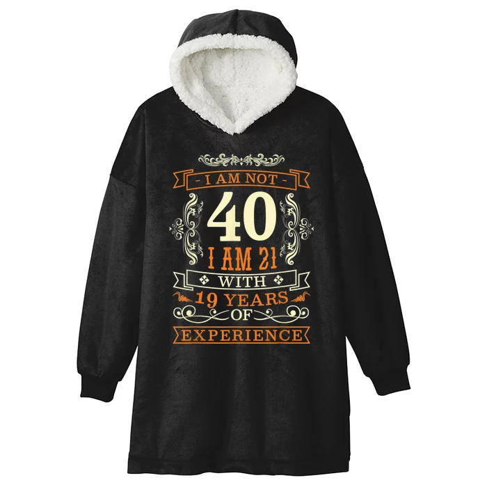 40th Birthday Man Woman 40 Year Old Gift Hooded Wearable Blanket