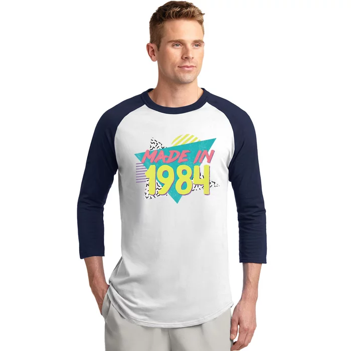 40th Birthday Made In 1984 Vintage Birthday Baseball Sleeve Shirt