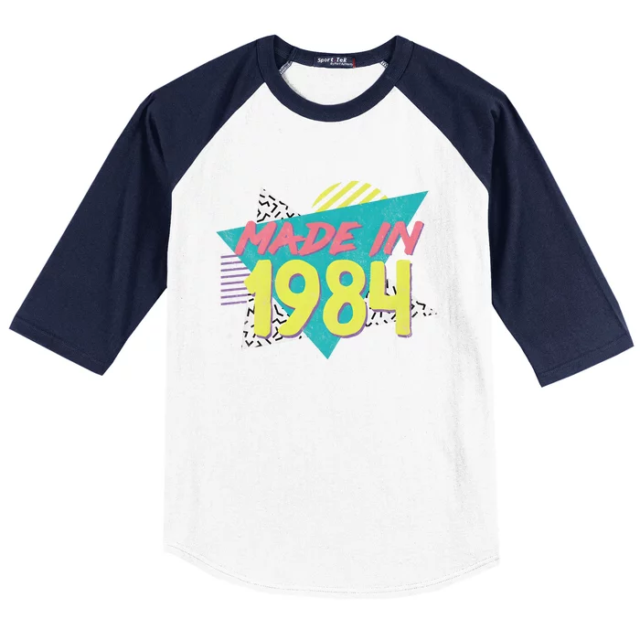 40th Birthday Made In 1984 Vintage Birthday Baseball Sleeve Shirt