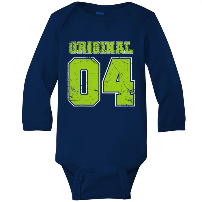 4th Birthday Number Four Turning 4 Years Old Party Themed Baby Long Sleeve Bodysuit