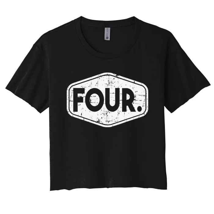 4th Birthday of 4 years old four Women's Crop Top Tee