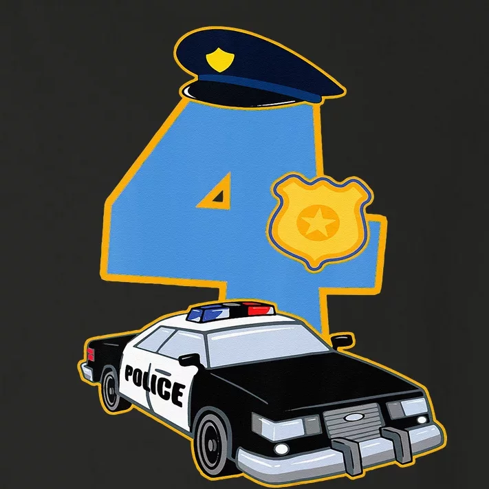 4th Birthday Police 4 Years Old Officer Car Costume Toddler Long Sleeve Shirt