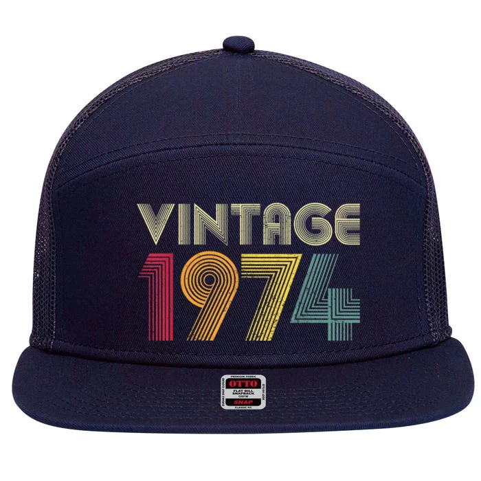 45th Birthday Present Gift Vintage 1974 Retro  Wo Mom Dad 7 Panel Mesh Trucker Snapback Hat