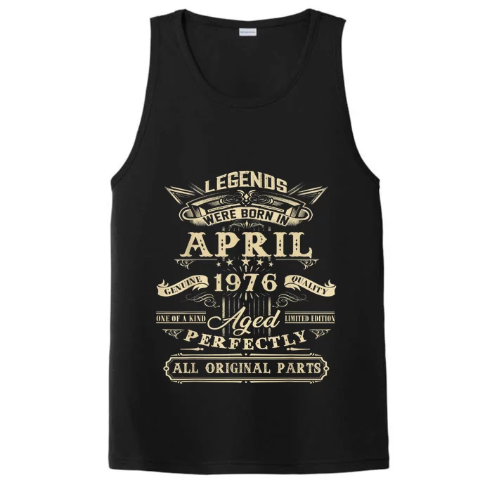 45th Birthday Present Gifts For Legends Born In April 1976 Performance Tank