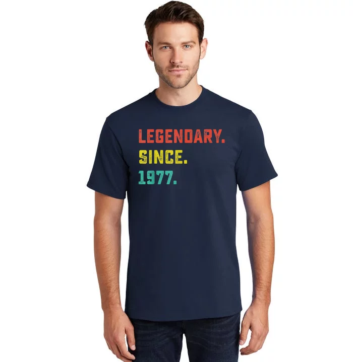 46th Birthday Present Gift Vintage Legendary Since 1977 46 Year Old Tall T-Shirt