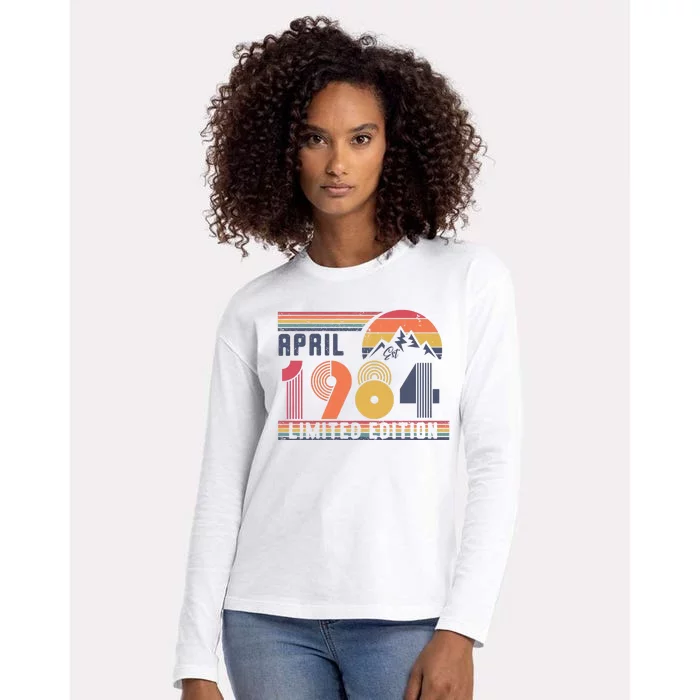 40th Birthday Retro 1984 Birthday Womens Cotton Relaxed Long Sleeve T-Shirt