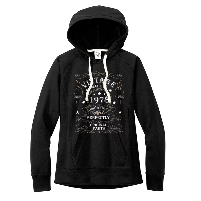 46th Birthday Retro Limited Edition Man Woman Vintage 1978 Women's Fleece Hoodie