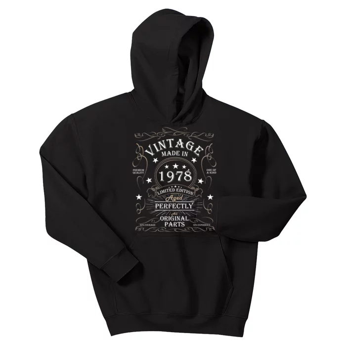 46th Birthday Retro Limited Edition Man Woman Vintage 1978 Kids Hoodie