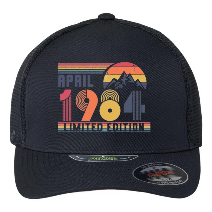 40th Birthday Retro April 1984 Birthday Flexfit Unipanel Trucker Cap