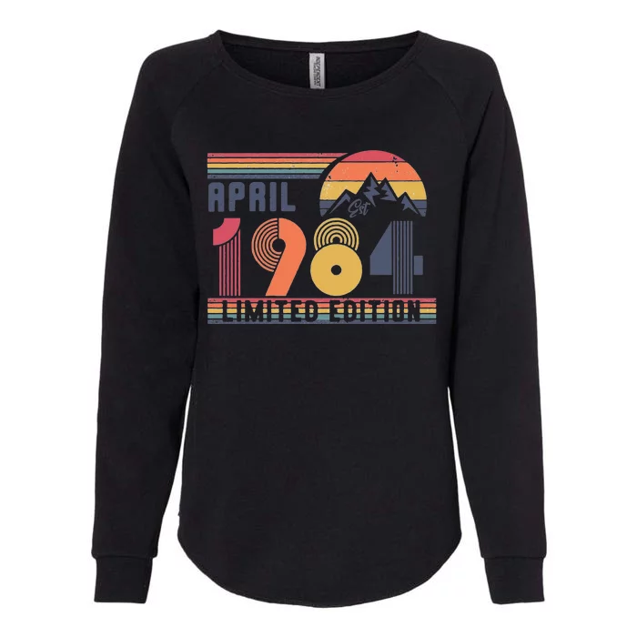 40th Birthday Retro April 1984 Birthday Womens California Wash Sweatshirt