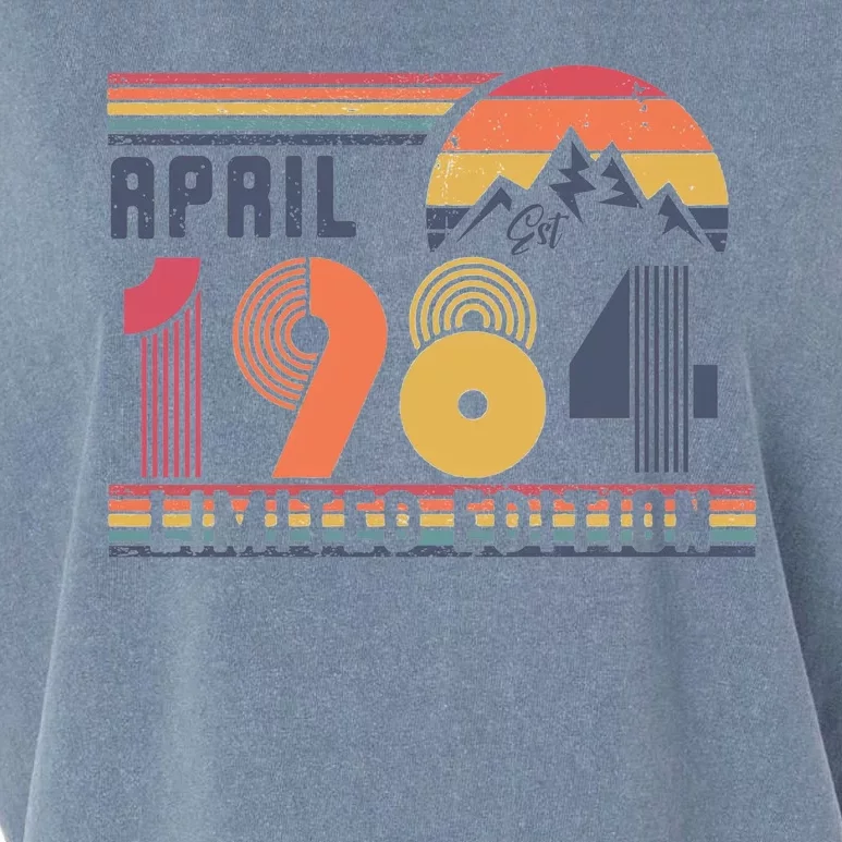 40th Birthday Retro April 1984 Birthday Garment-Dyed Women's Muscle Tee