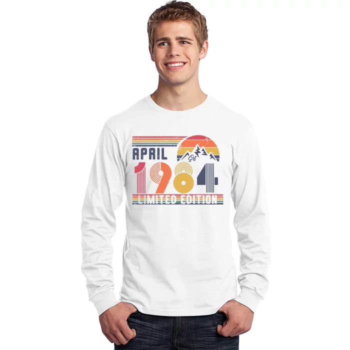 40th Birthday Retro April 1984 Birthday Long Sleeve Shirt