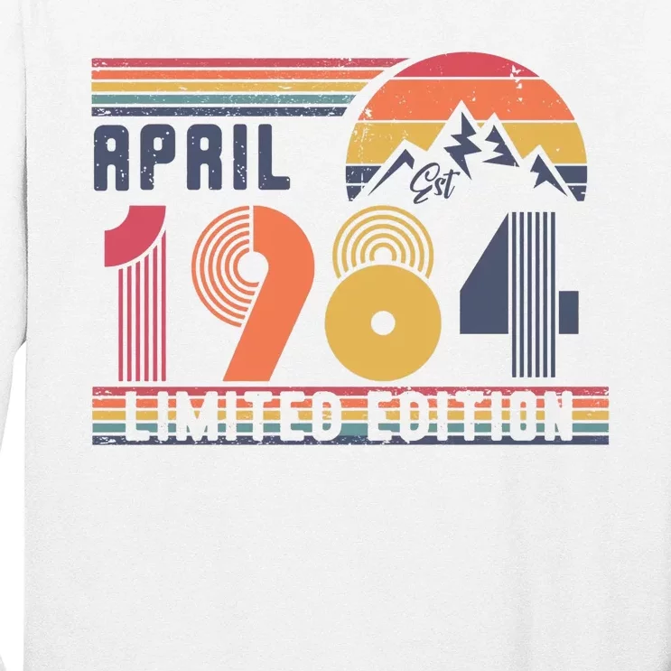 40th Birthday Retro April 1984 Birthday Long Sleeve Shirt