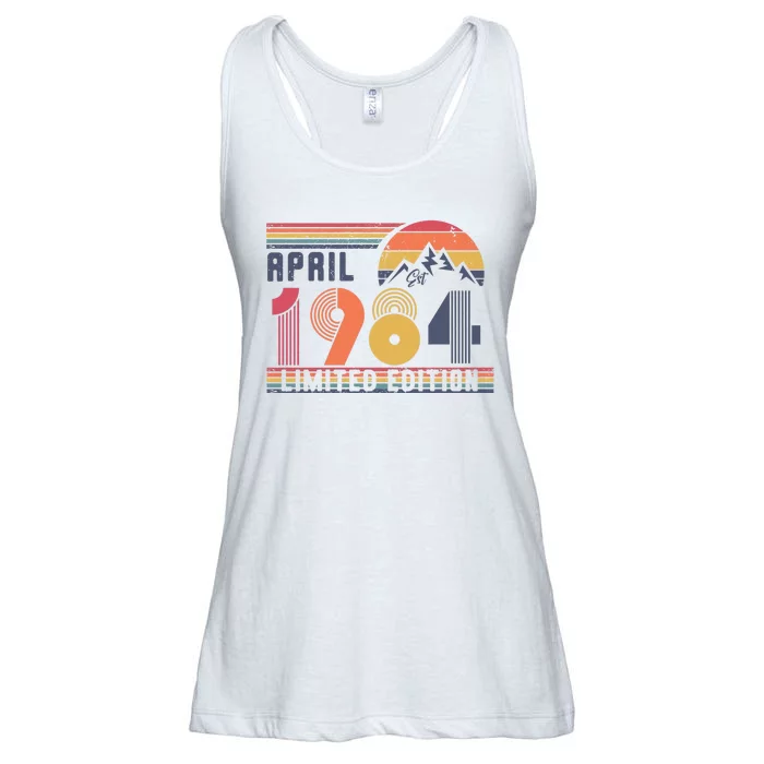 40th Birthday Retro April 1984 Birthday Ladies Essential Flowy Tank