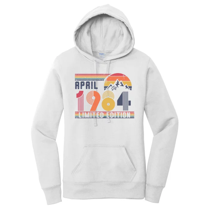 40th Birthday Retro April 1984 Birthday Women's Pullover Hoodie