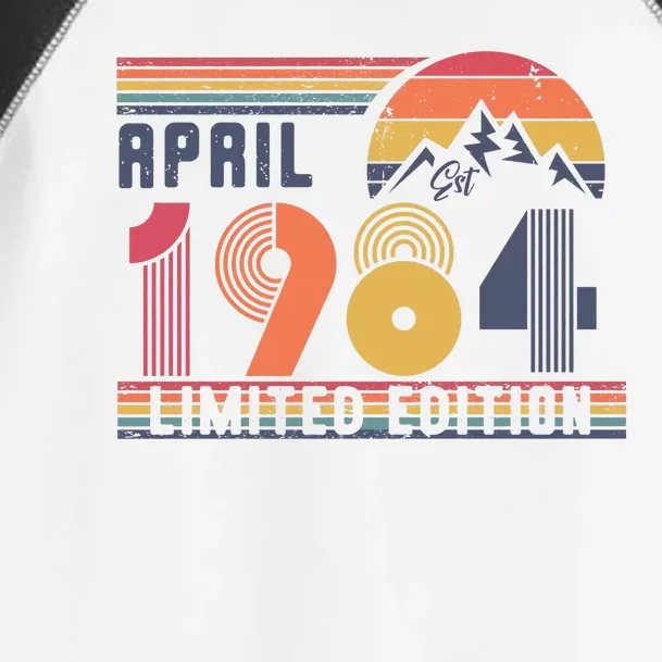 40th Birthday Retro April 1984 Birthday Toddler Fine Jersey T-Shirt