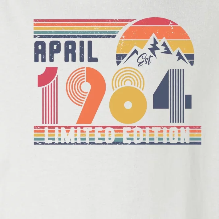 40th Birthday Retro April 1984 Birthday Toddler Long Sleeve Shirt