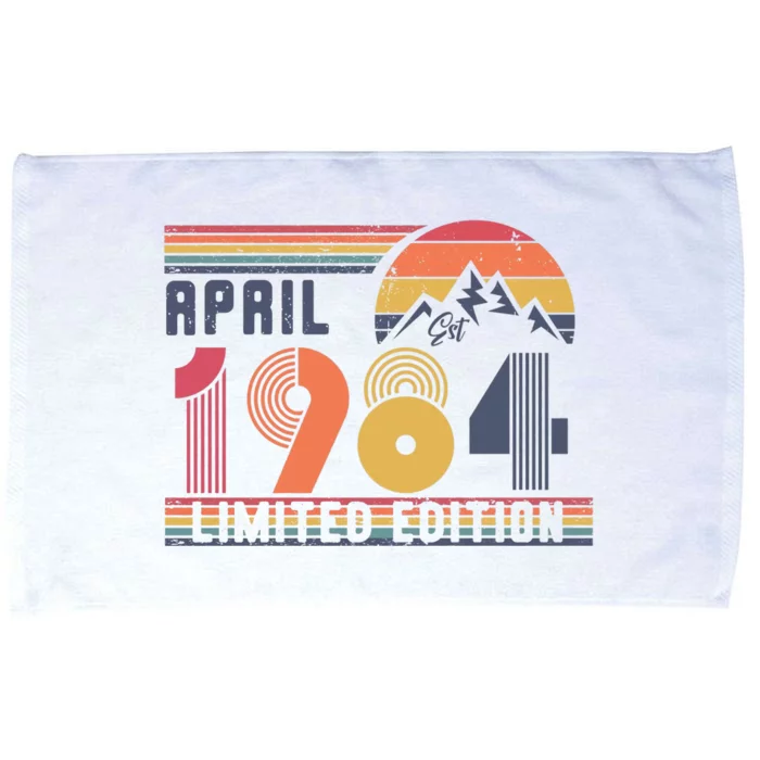 40th Birthday Retro April 1984 Birthday Microfiber Hand Towel