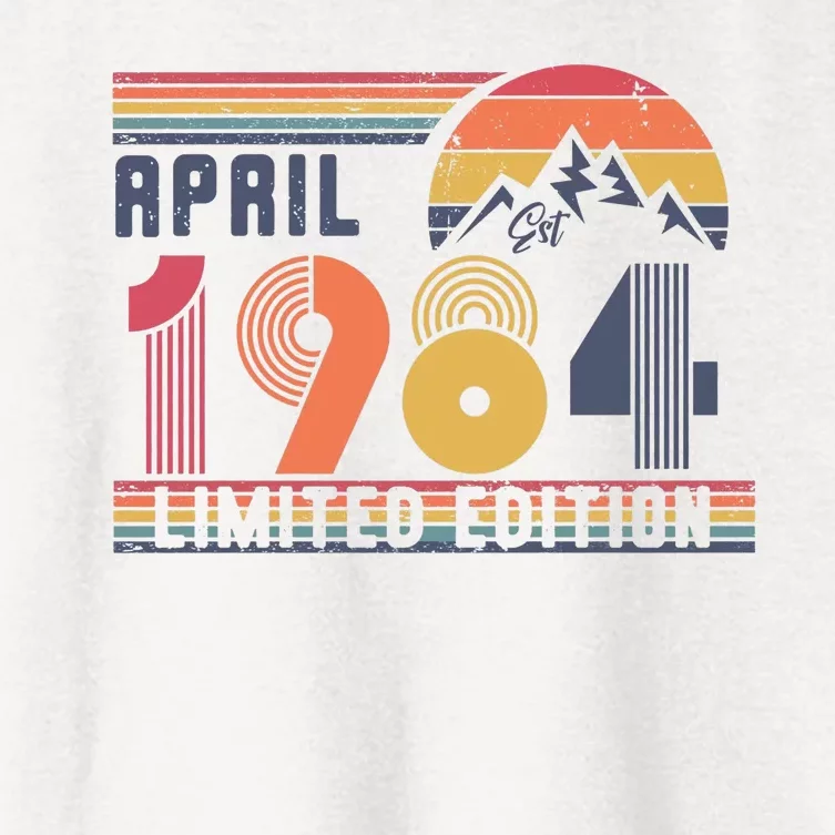 40th Birthday Retro April 1984 Birthday Women's Crop Top Tee