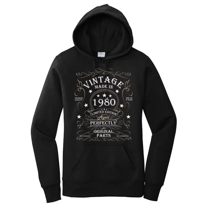 44th Birthday Retro Limited Edition Man Woman Vintage 1980 Women's Pullover Hoodie