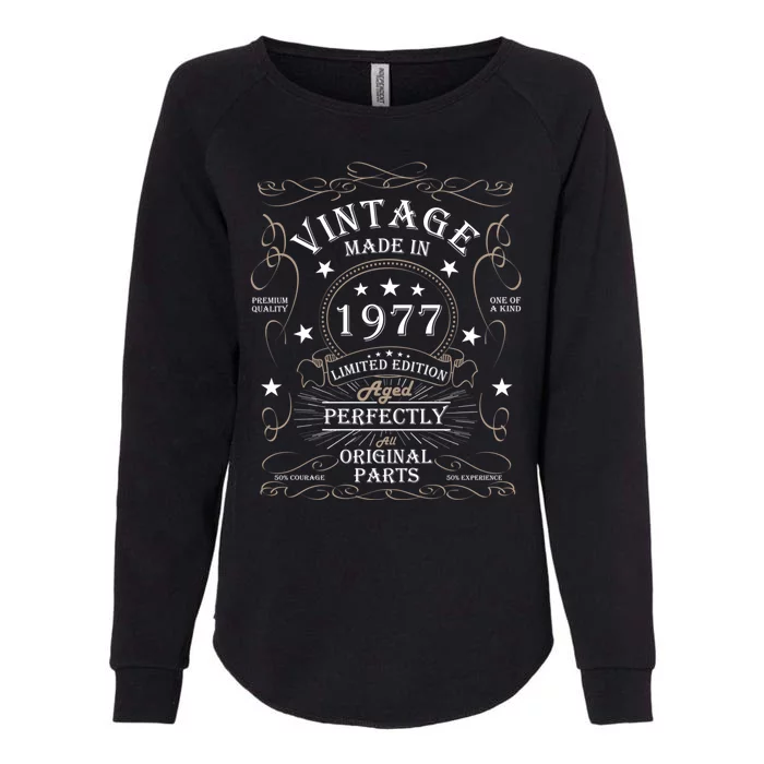 47th Birthday Retro Limited Edition Man Woman Vintage 1977 Womens California Wash Sweatshirt