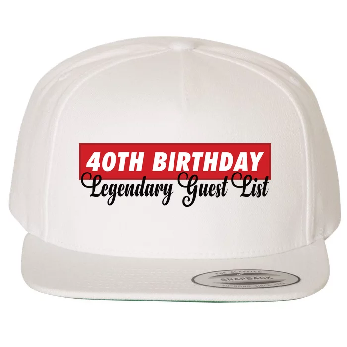 40th Birthday Signatures Guest List Birthday Party To Sign For 40 Years Wool Snapback Cap