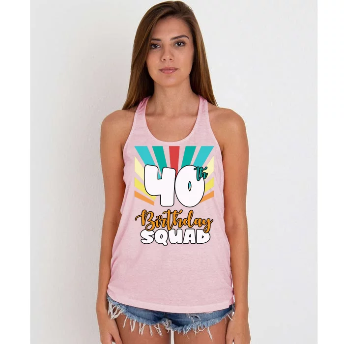 40th Birthday Squad 40 Years Old Women's Knotted Racerback Tank