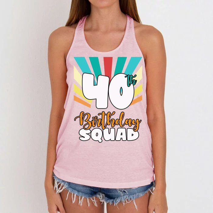 40th Birthday Squad 40 Years Old Women's Knotted Racerback Tank