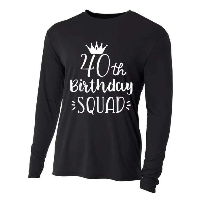 40 Birthday Squad 40th Birthday Group Cooling Performance Long Sleeve Crew