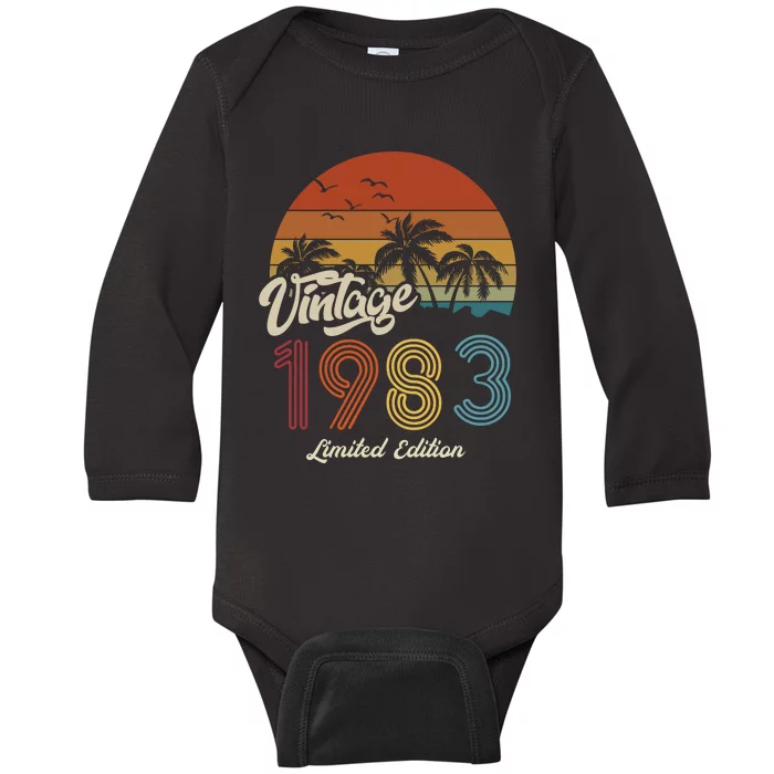 40th Birthday Vintage Limited Edition 1983 Baby Long Sleeve Bodysuit