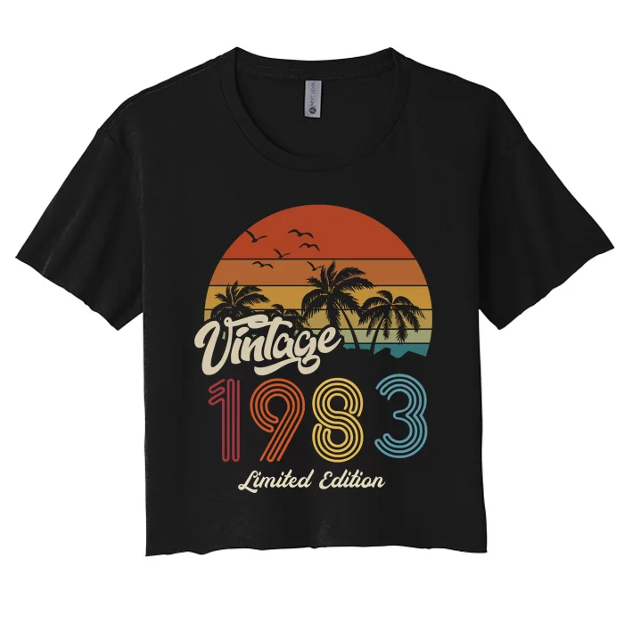 40th Birthday Vintage Limited Edition 1983 Women's Crop Top Tee