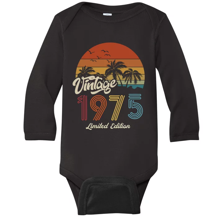 48th Birthday Vintage Limited Edition 1975 Baby Long Sleeve Bodysuit