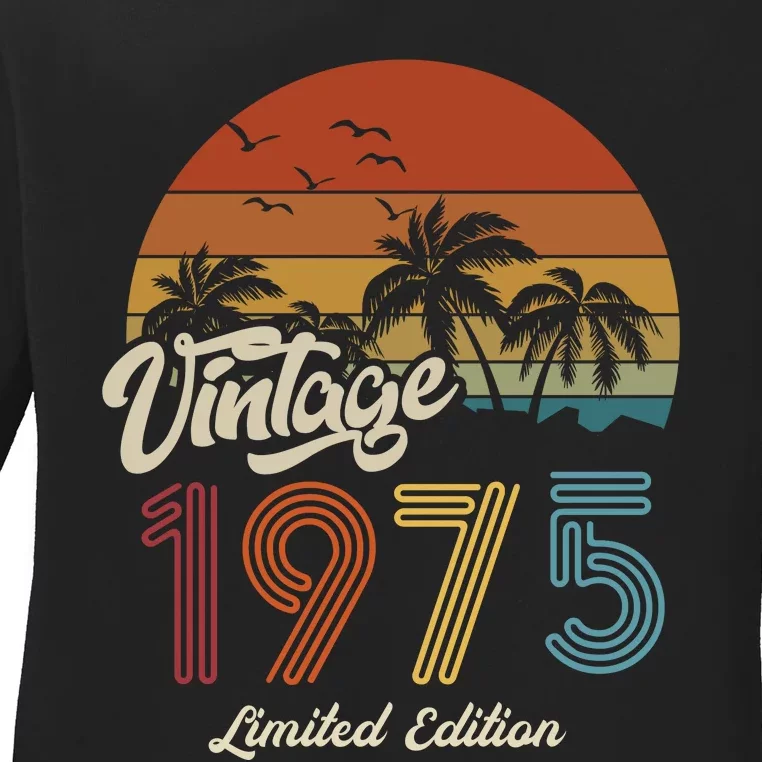 48th Birthday Vintage Limited Edition 1975 Ladies Long Sleeve Shirt