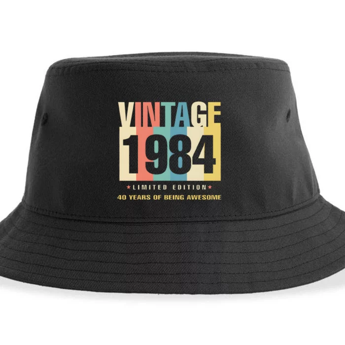 40th Birthday Vintage 1984 Limited Edition 40 Years Of Being Awesome Sustainable Bucket Hat