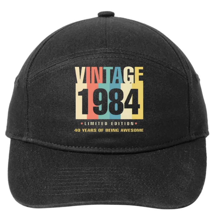 40th Birthday Vintage 1984 Limited Edition 40 Years Of Being Awesome 7-Panel Snapback Hat