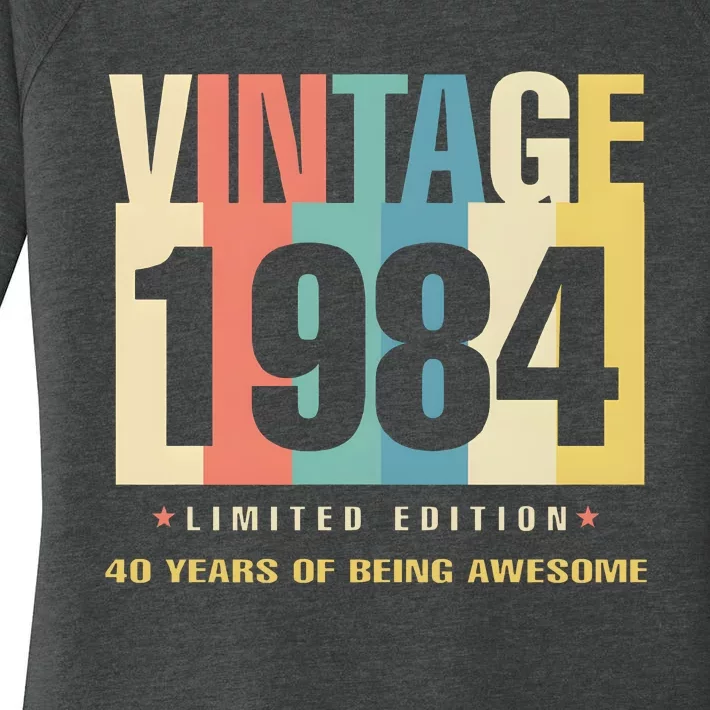 40th Birthday Vintage 1984 Limited Edition 40 Years Of Being Awesome Women's Perfect Tri Tunic Long Sleeve Shirt