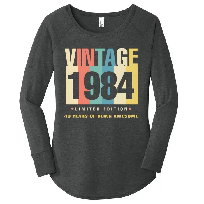 40th Birthday Vintage 1984 Limited Edition 40 Years Of Being Awesome Women's Perfect Tri Tunic Long Sleeve Shirt