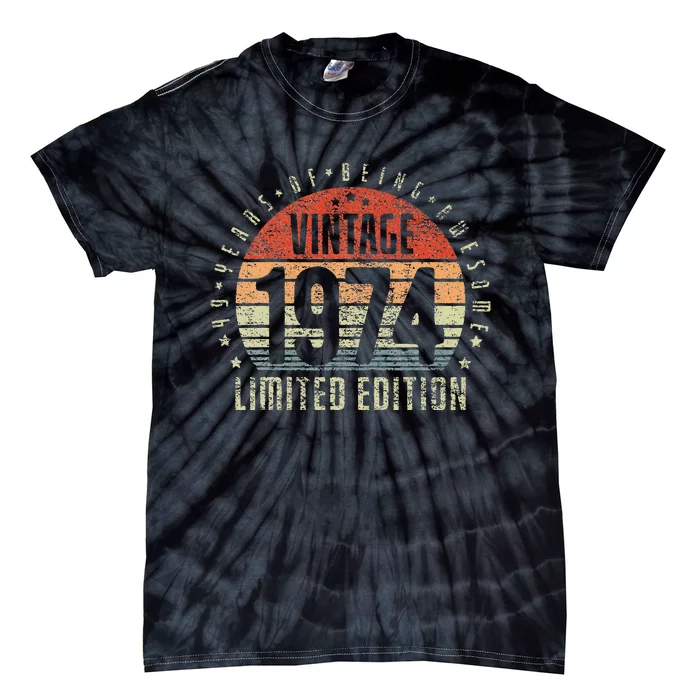 49th Birthday Vintage 1974 Limited Edition 49 Yr Old Tie-Dye T-Shirt