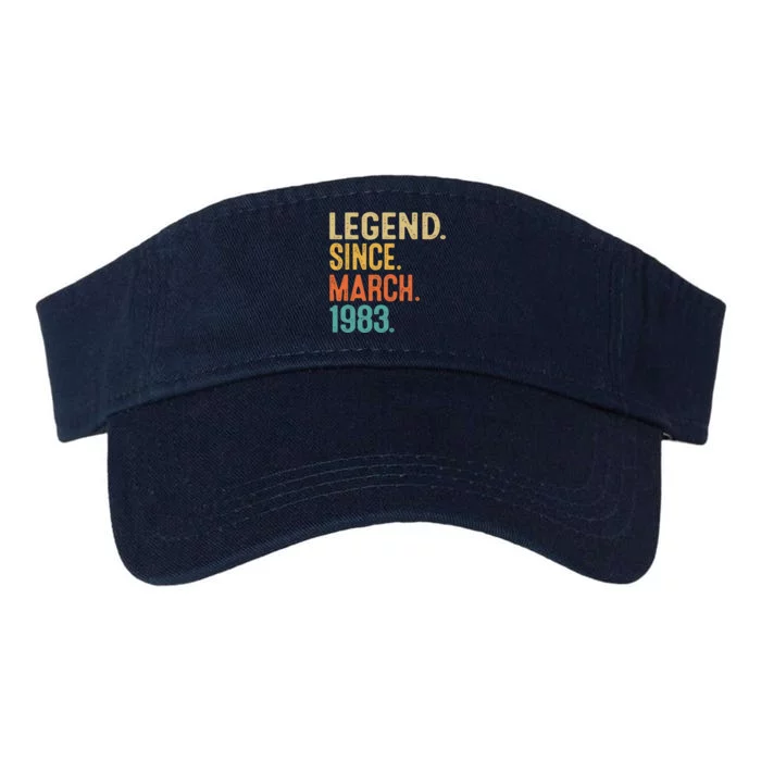 40th Birthday Vintage Legend Since March 1983 40 Year Old Valucap Bio-Washed Visor