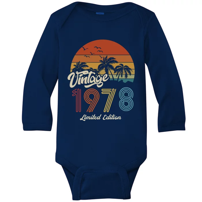 45th Birthday Vintage Limited Edition 1978 Baby Long Sleeve Bodysuit