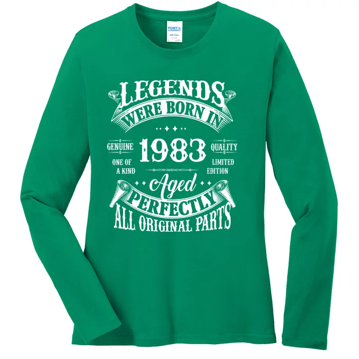 41st Birthday Vintage Legends Born In 1983 41 Years Old Ladies Long Sleeve Shirt