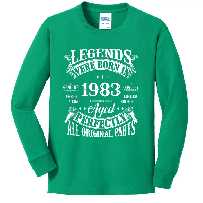 41st Birthday Vintage Legends Born In 1983 41 Years Old Kids Long Sleeve Shirt