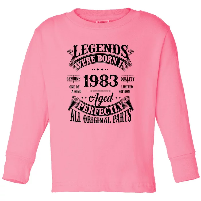 41st Birthday Vintage Legends Born In 1983 41 Years Old Toddler Long Sleeve Shirt