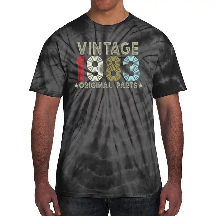 40th Birthday Vintage Original Parts 1983 Retro 40 Years Old Tie-Dye T-Shirt