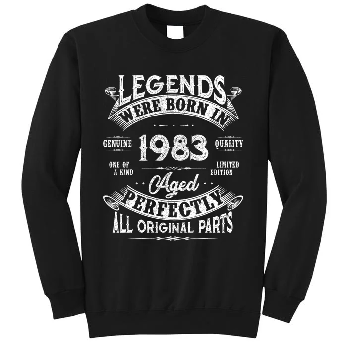 40th Birthday Vintage Legends Born In 1983 40 Years Old Sweatshirt