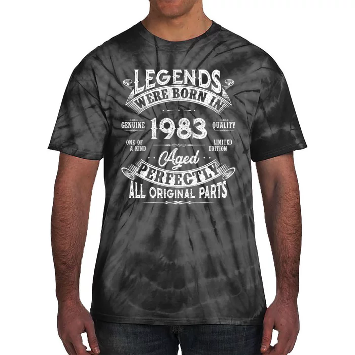 40th Birthday Vintage Legends Born In 1983 40 Years Old Tie-Dye T-Shirt